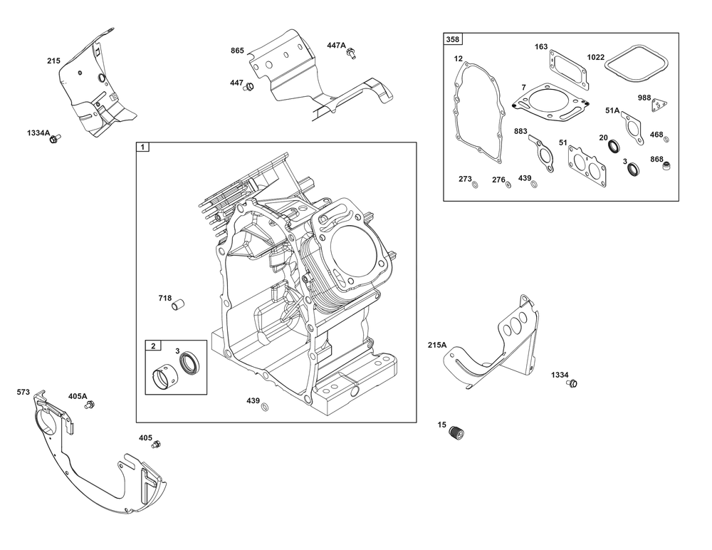 Cylinder Group Diagram and Parts List for 386447-0244-G1 200000 - 399999 Briggs and Stratton Engine